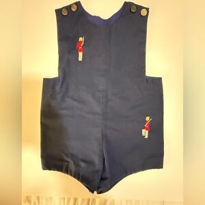 Handmade vintage embroidered soldier romper kids retro